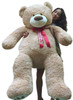 Personalized Big Plush Giant Teddy Bear Five Feet Tall Tan Color Soft Smiling Big Teddybear 5 Foot Bear