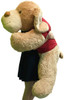 Say I'm Sorry With Giant Stuffed Puppy Dog 5 Foot Soft Tan Wears T shirt that says I'M SORRY