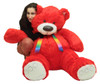 Giant 5 Foot Red Teddy Bear, Big Plush Soft Life Size Stuffed Animal Made in USA