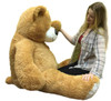 5 Foot Giant Teddy Bear Heart on Chest to Express Love, Tan Soft New Big Plush Teddybear