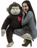 American Made Giant Stuffed Love Monkey 40 inch Brown Soft, Holds Heart Every Beauty Deserves a Beast