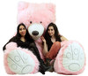 Your Custom Personalized Message on American Made Giant 9 Foot Teddy Bear Soft 108 Inches Pink Made in USA