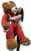 Giant Christmas Teddy Bear 60 Inch Soft, Wears Santa Claus Suit 5 Foot Xmas Teddybear Brown