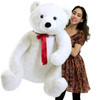 Life Size Stuffed White Teddy Bear, Soft Big Plush Animal, 3 Feet Tall and 3 Feet Wide