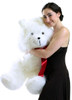 American Made Giant  White Teddy Bear 36 inches -Soft Large Stuffed Animal Made in the USA