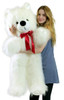 American Made Giant White Teddy Bear 46 inch Soft Big Plush Valentines Day Stuffed Animal