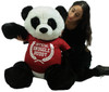 Giant Stuffed Panda 48 Inch Soft 4 Foot Teddy Bear, Wears  Tshirt Official Snuggle Buddy