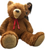 Personalized American Made 9 Foot Soft Giant Teddy Bear 108 Inches Honey Brown Long Fur Made in USA, Your Message Custom Printed on Neck-Ribbon Bow