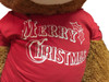 5 Foot Honey Brown Teddy Bear Wears Removable Red Tshirt that says Merry Christmas