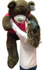 5 Foot Giant Brown Teddy Bear Wears Red T-shirt that says Merry Christmas