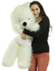 Giant White Teddy Bear Soft 36 inches, Wears Removable T-Shirt to Celebrate Romance I Dont Like You I Love You