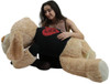 Big Plush Giant Stuffed Dog 5 Foot Soft, Wears Removable Black and Red Glitter T-shirt I Love You