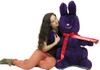 Personalized Giant Stuffed Purple Bunny 42 Inch Soft American Made Plush Rabbit Made in USA America