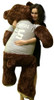 Customized T-shirt on Big Plush 5 Foot Brown Teddy Bear, Shirt is Custom Imprinted with Your Text