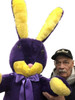 American Made Giant Stuffed Bunny 60 Inch Soft Big Plush 5 Foot Rabbit Purple and Yellow Made in USA