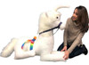 American Made White Giant Stuffed Unicorn Soft 4 Feet Wide, 3 Feet Tall