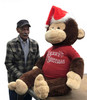 Merry Christmas Giant Stuffed Monkey 4 Feet Tall Soft Brown Large Plush Ape wears Holiday T-Shirt 48 Inches New - Big Plush® 