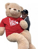 Giant 6ft Teddy Bear Wearing I Love You T-Shirt for Valentines Day,  6 Foot Teddy Bear 72 Inches Beige Soft Oversized Stuffed Animal