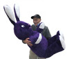 American Made Giant Stuffed Bunny 62 Inches Purple Soft Big Plush Rabbit 5.2 Feet Tall Rabbit Made in USA