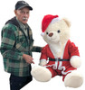 Giant Christmas Teddy Bear 54 inches White Soft Wears Removable Santa Pants Jacket and Hat