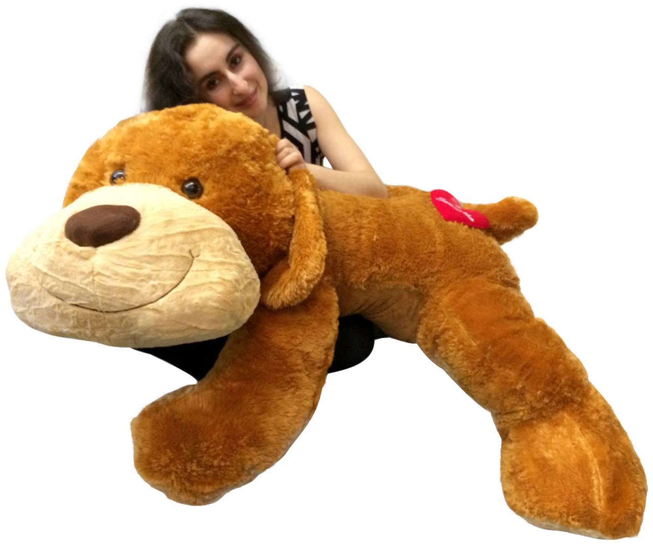 Cane di peluche gigante personalizzato lungo 1,5 metri morbido e