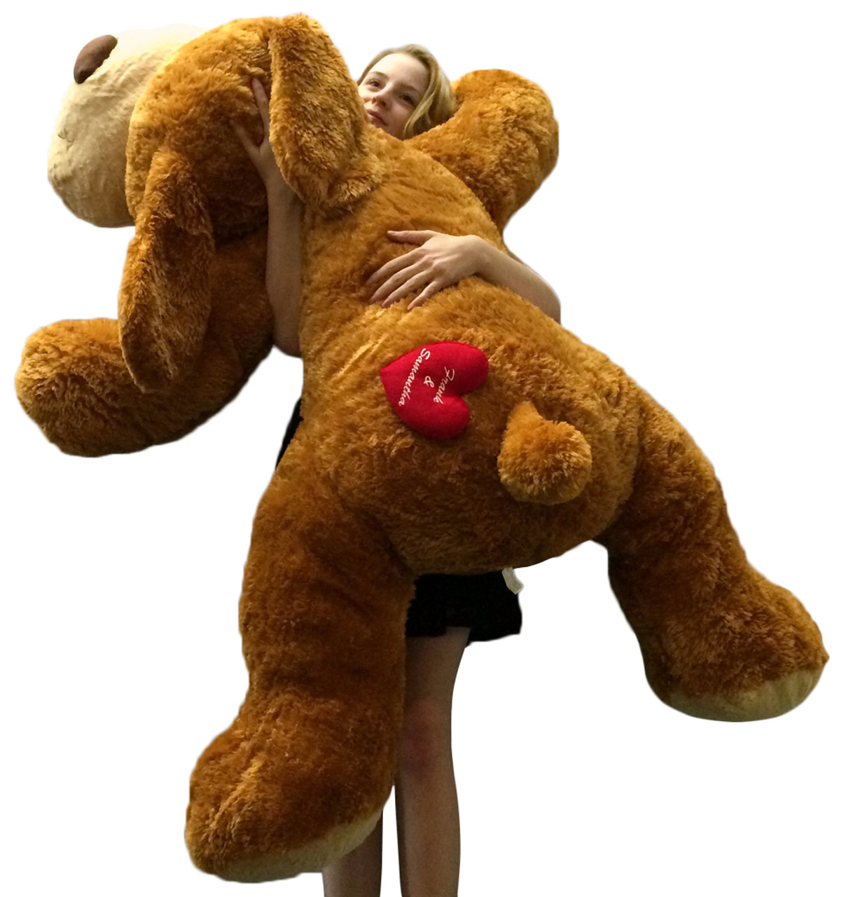 Chien en peluche géant de Noël 1,5 m doux avec canne en bonbon en peluche,  chiot en peluche de 152,4 cm – Grande peluche personnalisée ours en peluche  géant