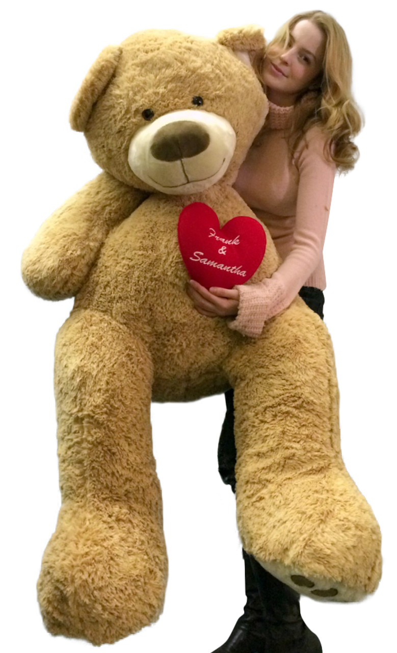 Votre nom ou message personnalisé sur un ours en peluche géant de 1,5 m, a  un cœur personnalisé sur la poitrine – Grande peluche personnalisée géante  en peluche.