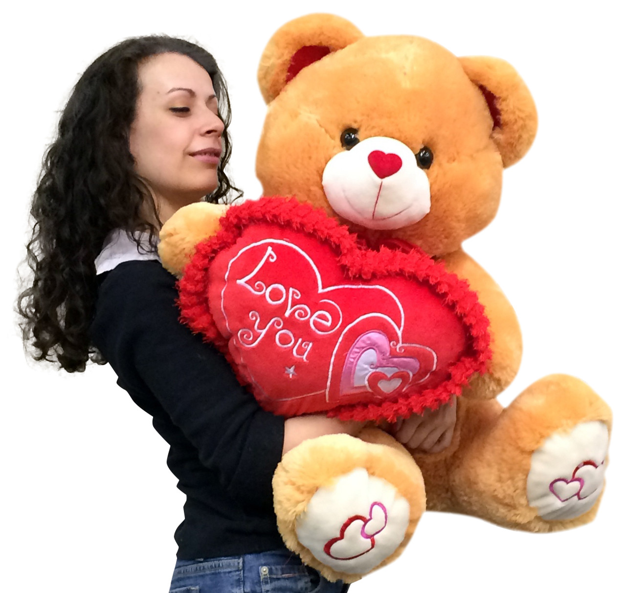 Build a Bear 'I Love You' Plush Heart Hugger Pillow Teddy NEW Lil