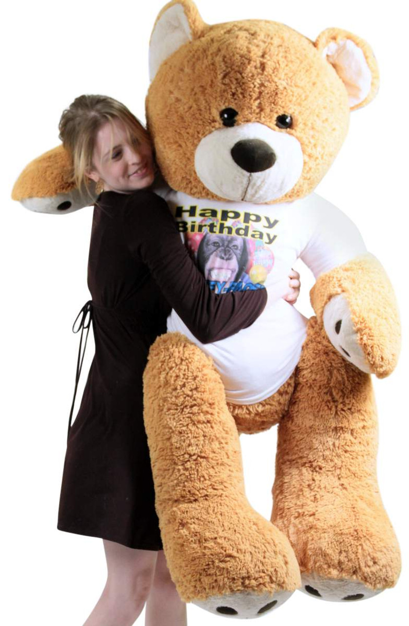 Download Giant Happy Birthday Teddy Bear 55 Inches Honey Brown ...