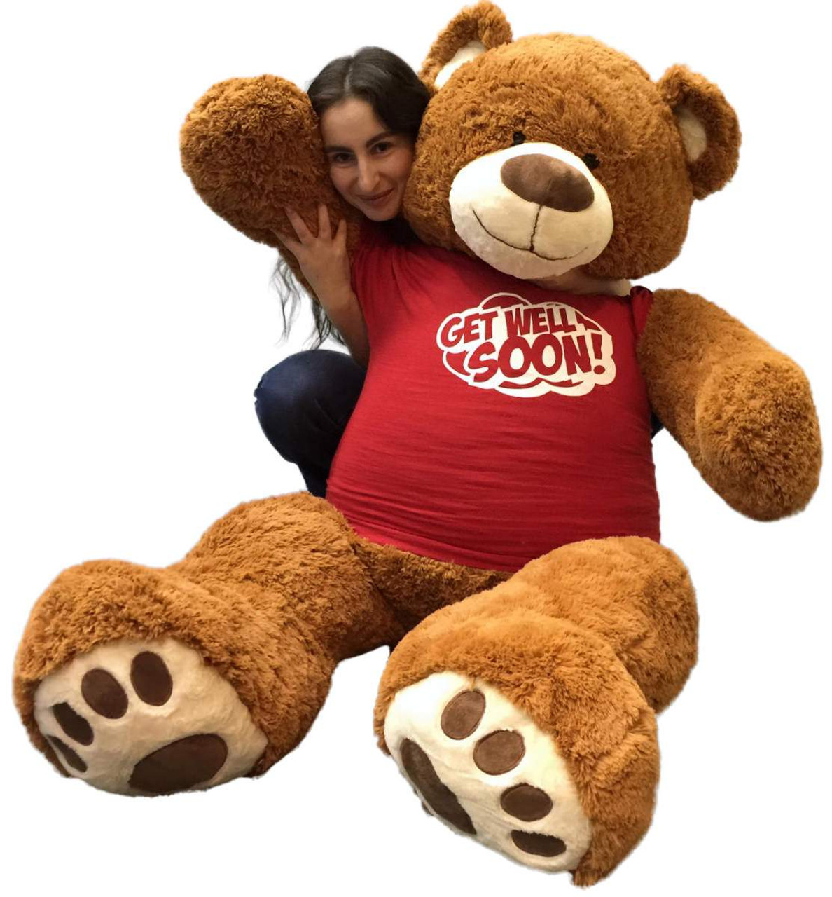 5 Foot Giant Teddy Bear 60 Inches Soft Cinnamon Brown Color Wears