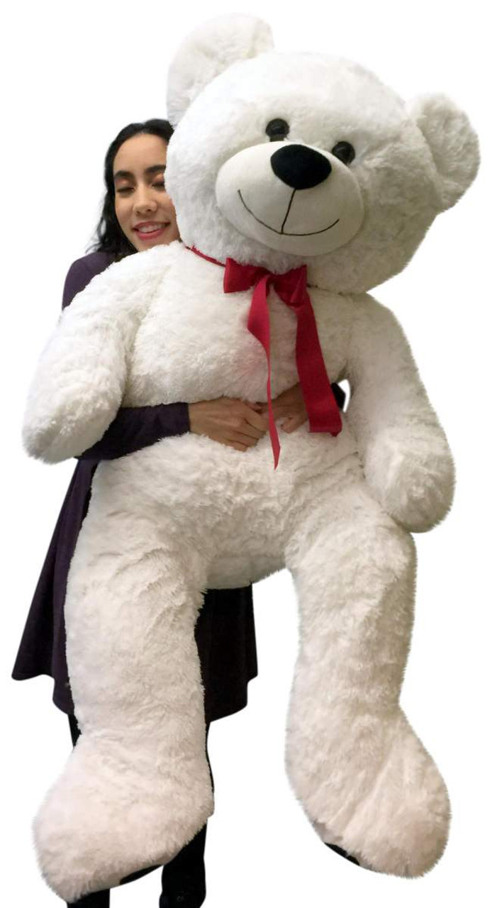 Giant Valentine S Day Teddy Bear 52 Inch White Soft Premium Quality Big 4 Foot Teddybear Big Plush Personalized Giant Teddy Bears Custom Stuffed Animals