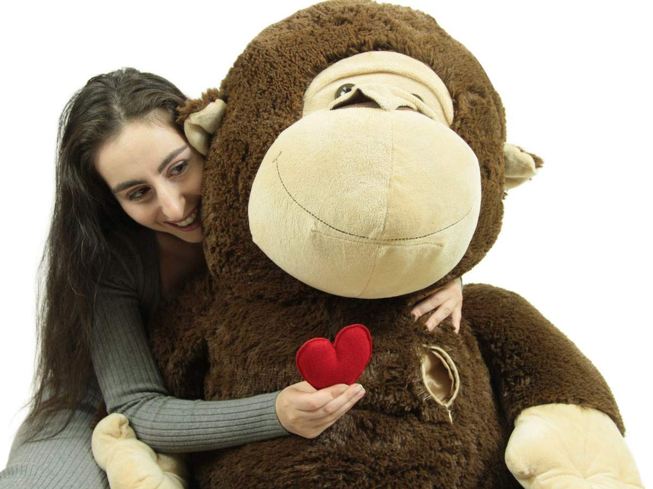 stuffed monkey with heart