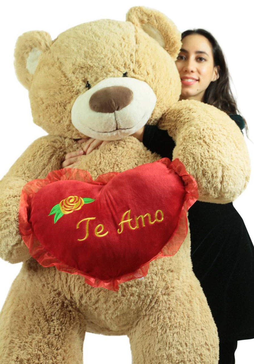 Te Amo Ours en peluche géant de 1,5 m doux et romantique avec