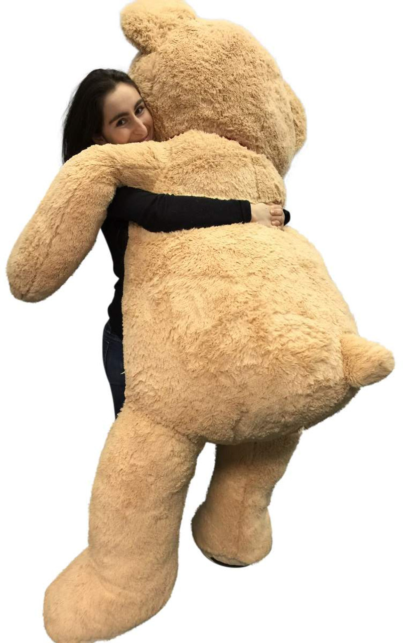 Big Plush Personalized Giant 6 ft Teddy Bear Soft, Your Message Imprinted on Neck Ribbon Bow