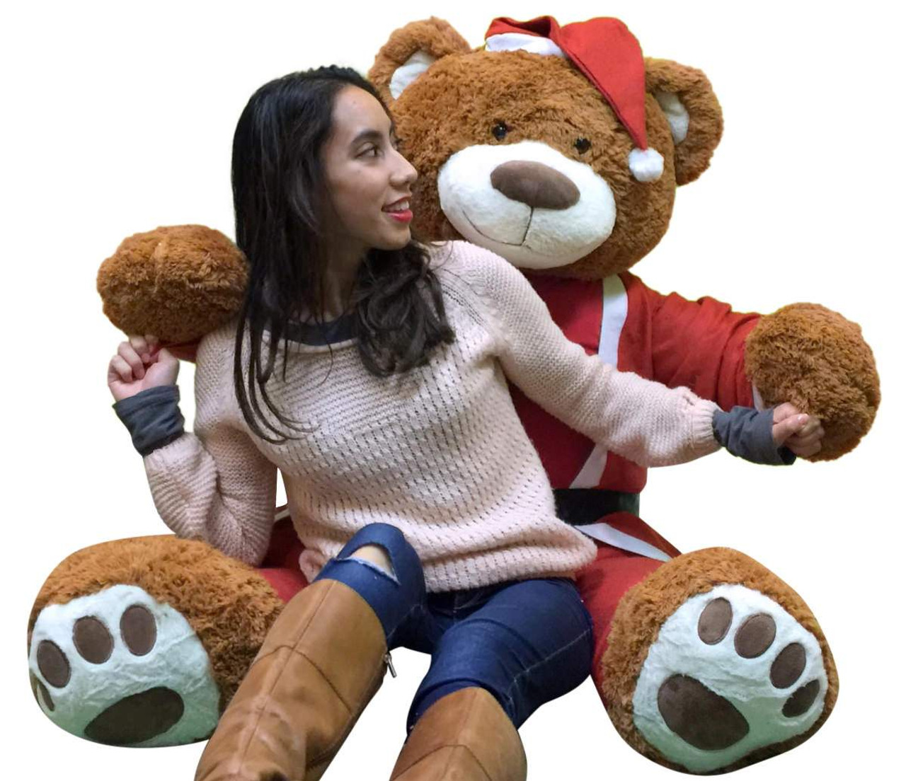 Peluche Ours en Père Noël 60 cm de Atmosphera, Peluches : Aubert