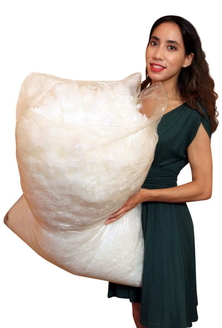 Big Plush 8 oz Luxurious White Fluffy Polyester Fiber Fill Stuffing Soft Blended Shredded Batting Scraps for Stuffing Pillows Cushion Filling
