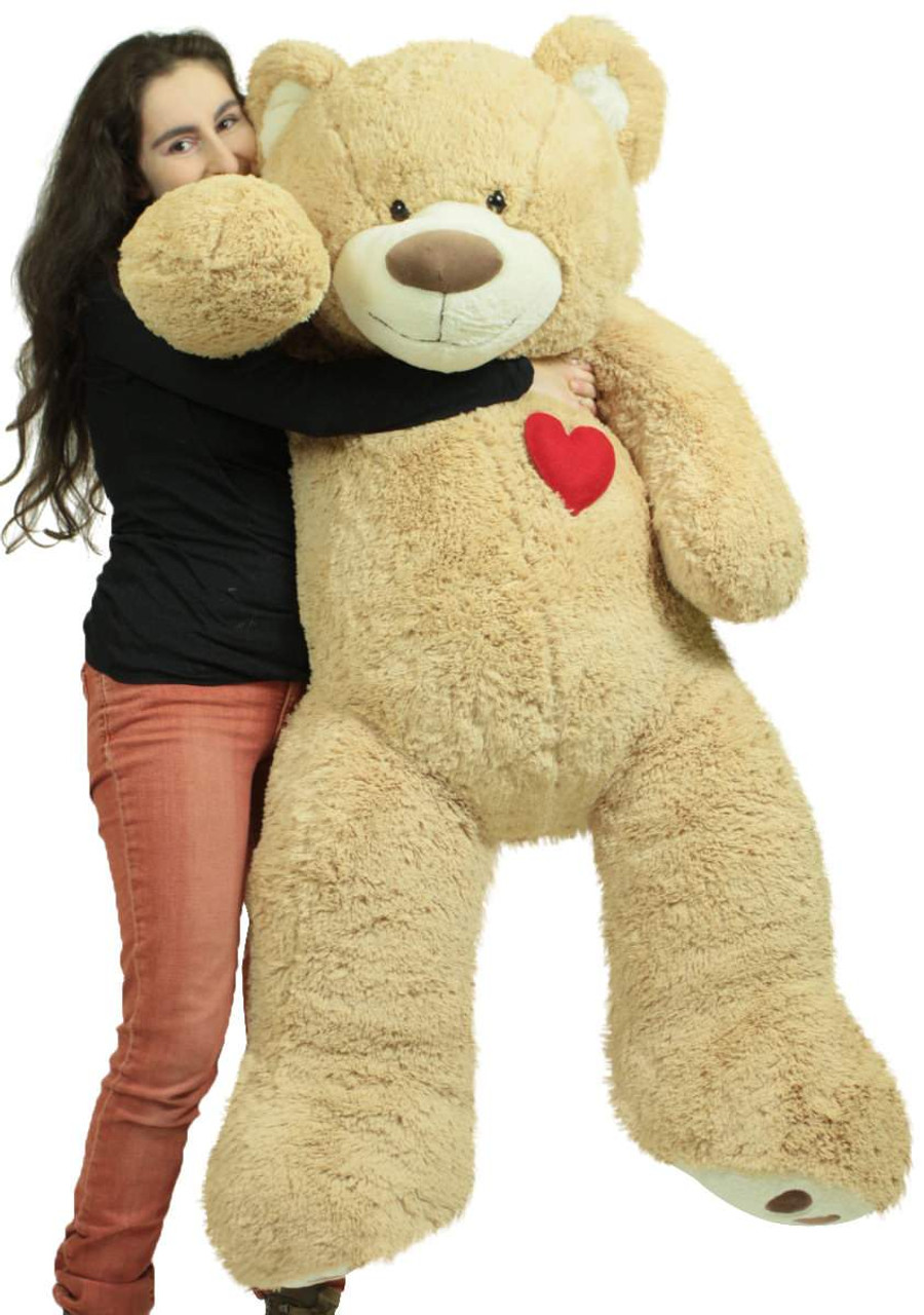 Giant 5 Foot Teddy Bear 60 Inch Soft Plush Animal Heart On Chest To Express Love Big Plush Personalized Giant Teddy Bears Custom Stuffed Animals