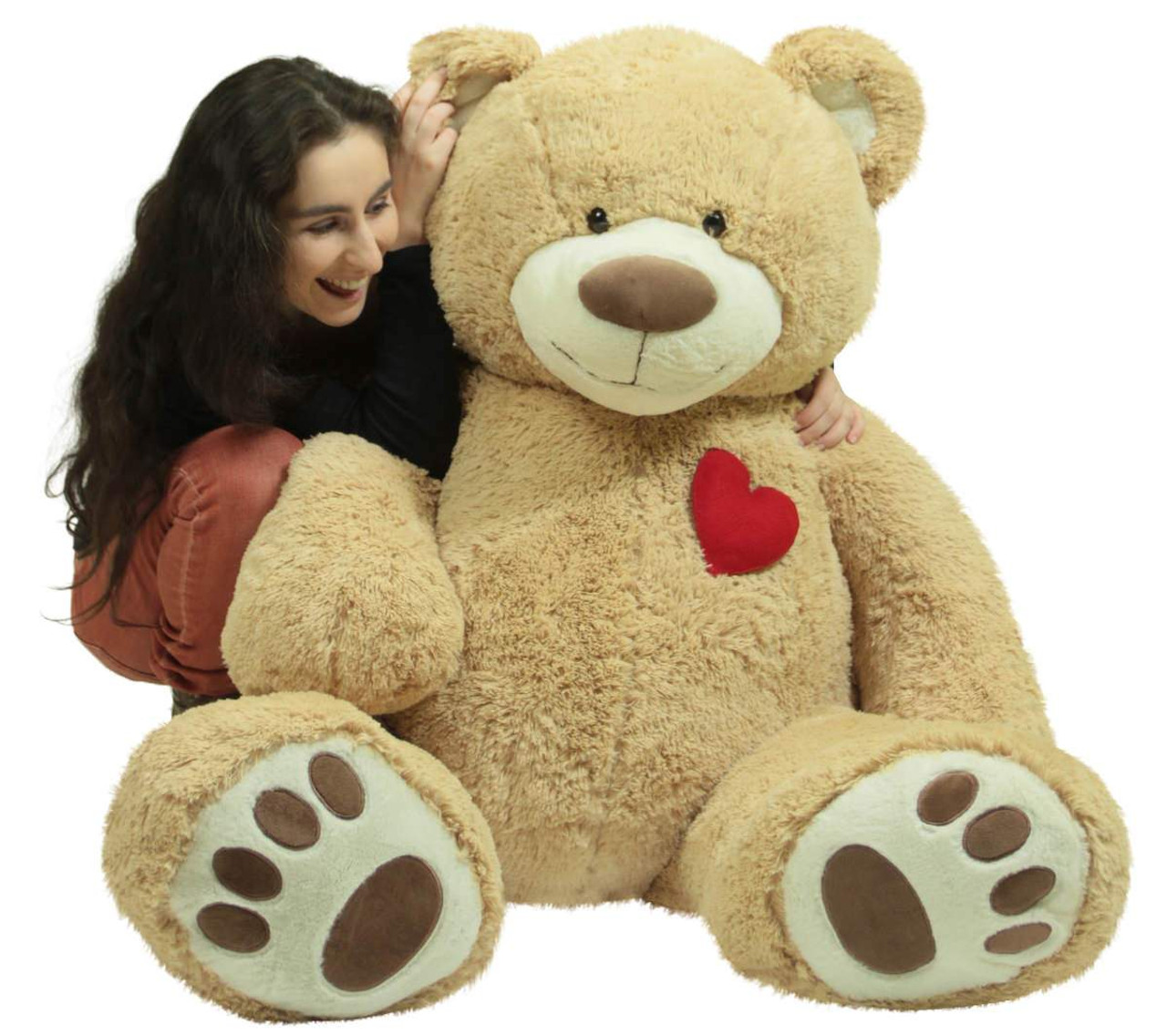 Big Plush Giant Teddy Bear Five Feet Tall Tan Color Soft Smiling Big  Teddybear 5 Foot Bear Ultra Premium Quality