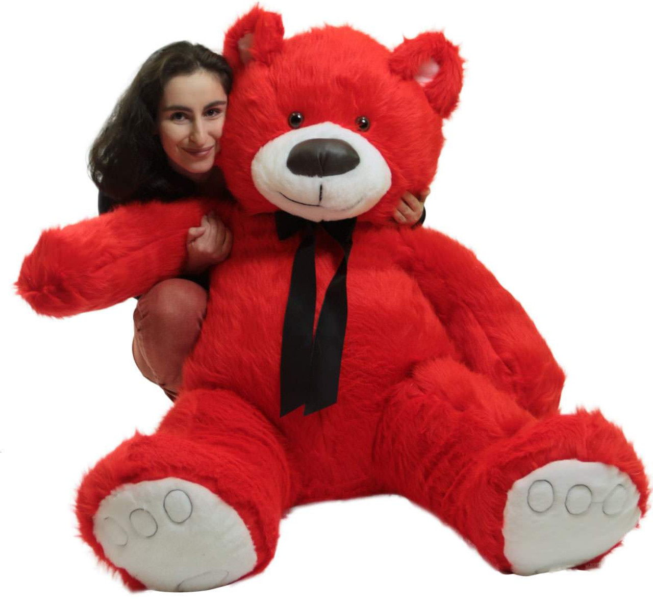 Riesiger 5 Fuß großer roter Teddybär, großes weiches Plüschtier