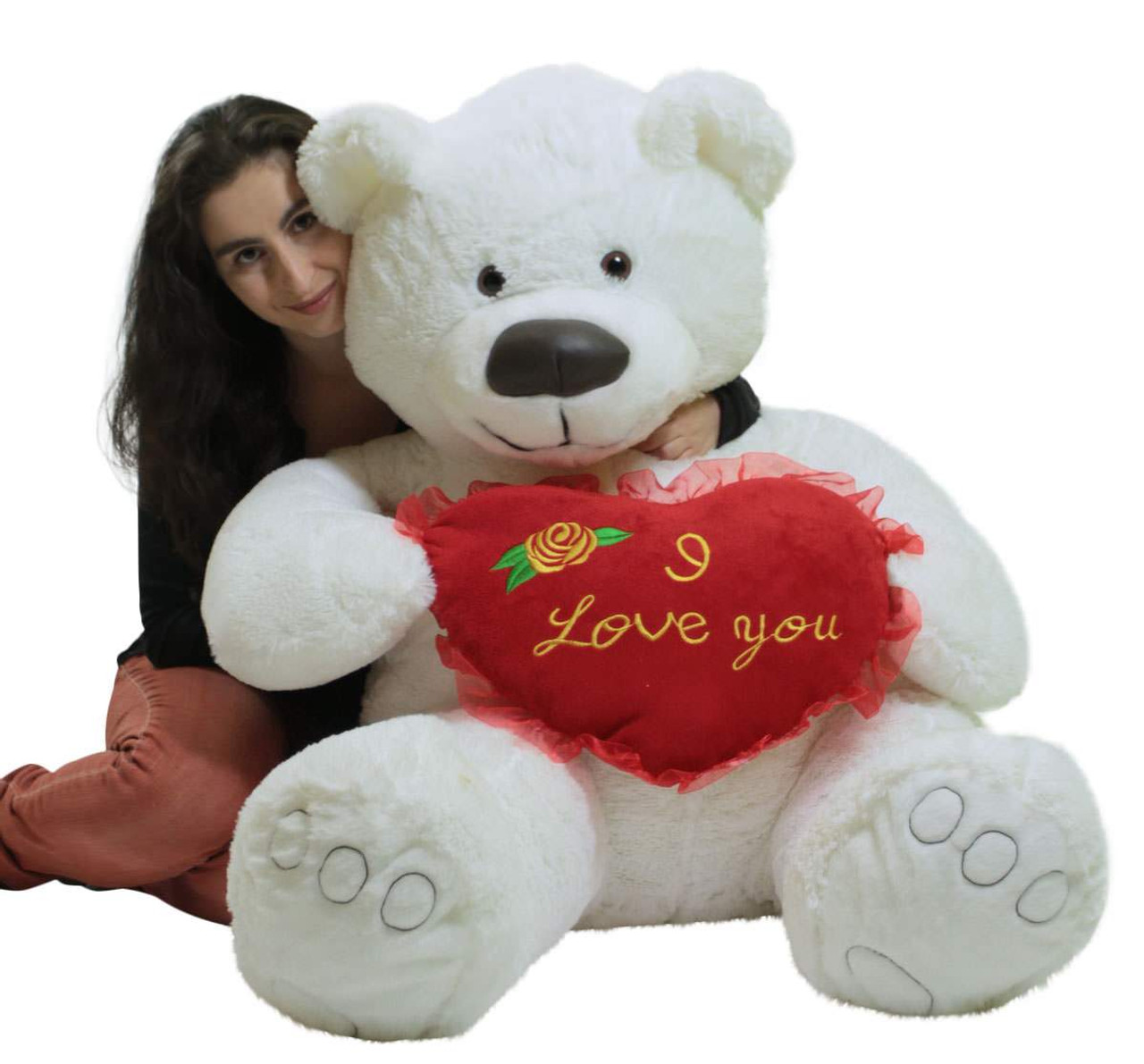 giant teddy bear with love heart