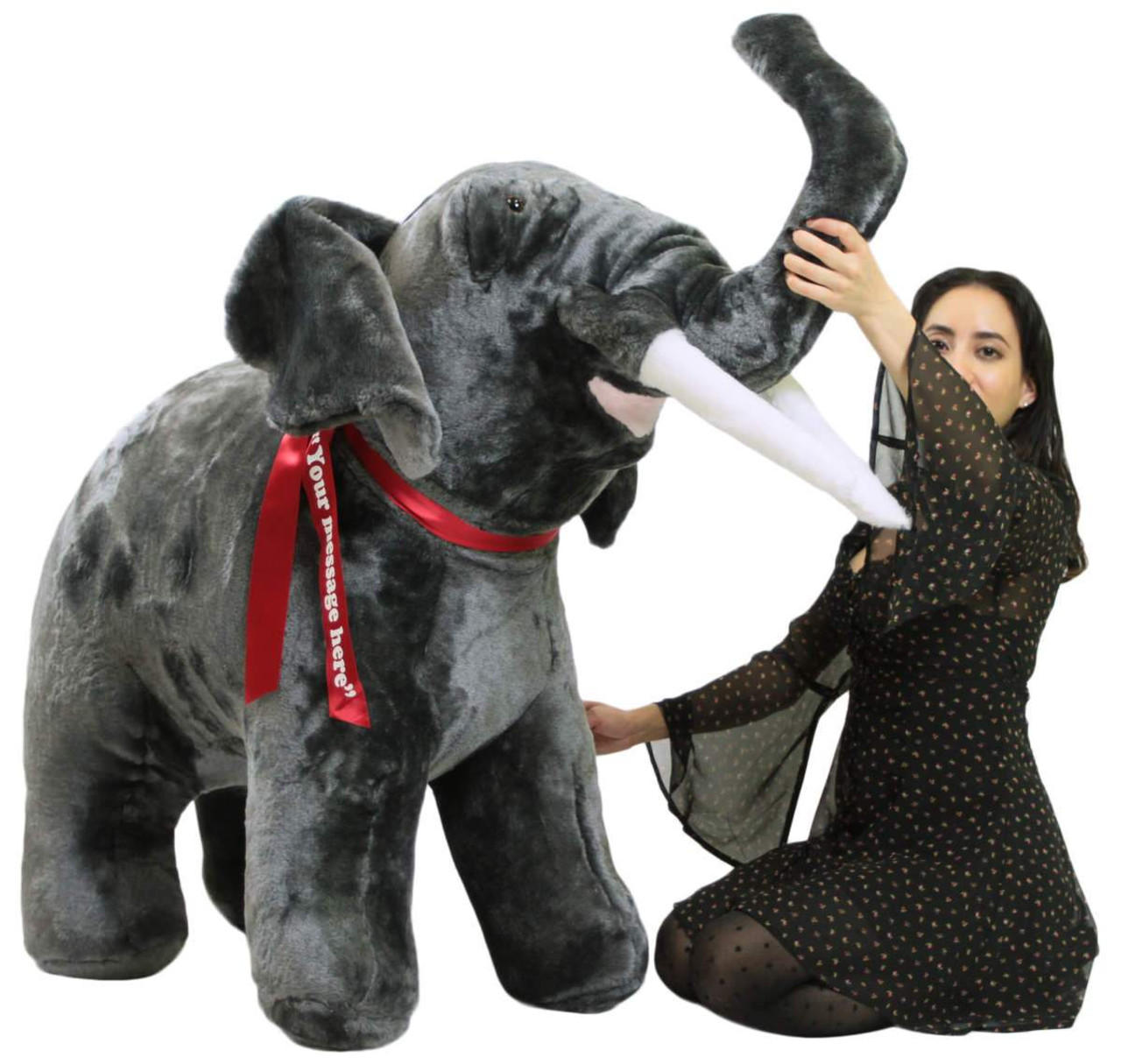 Melissa & Doug Giant Elephant - Lifelike Stuffed Animal (nearly a metre  long)