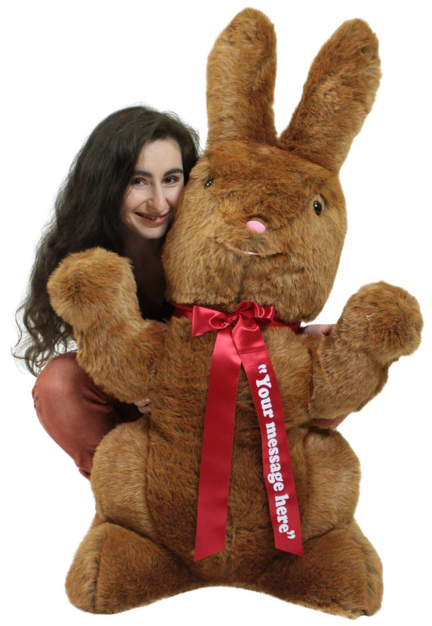 Lapin marron en peluche géant personnalisé 42 pouces Lapin en peluche  américain doux fabriqué aux États-Unis Amérique - Grande peluche  personnalisée Ours en peluche géants Animaux en peluche personnalisés