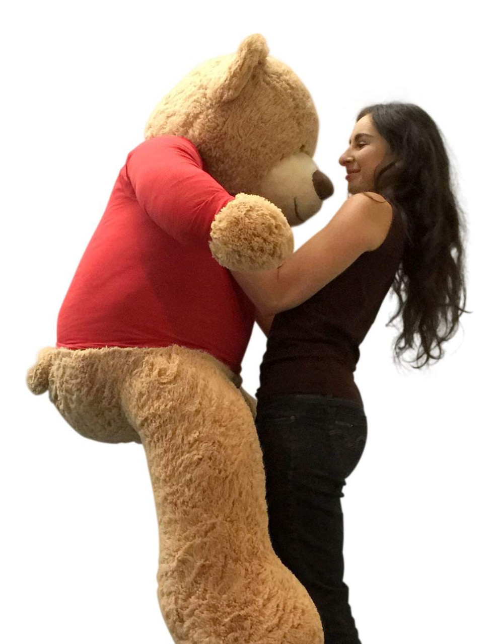 Grande cuore di peluche personalizzato su orsacchiotto gigante da 5 piedi,  il cuore sul petto è personalizzato con il tuo messaggio - Grandi  orsacchiotti giganti di peluche personalizzati Animali di peluche  personalizzati