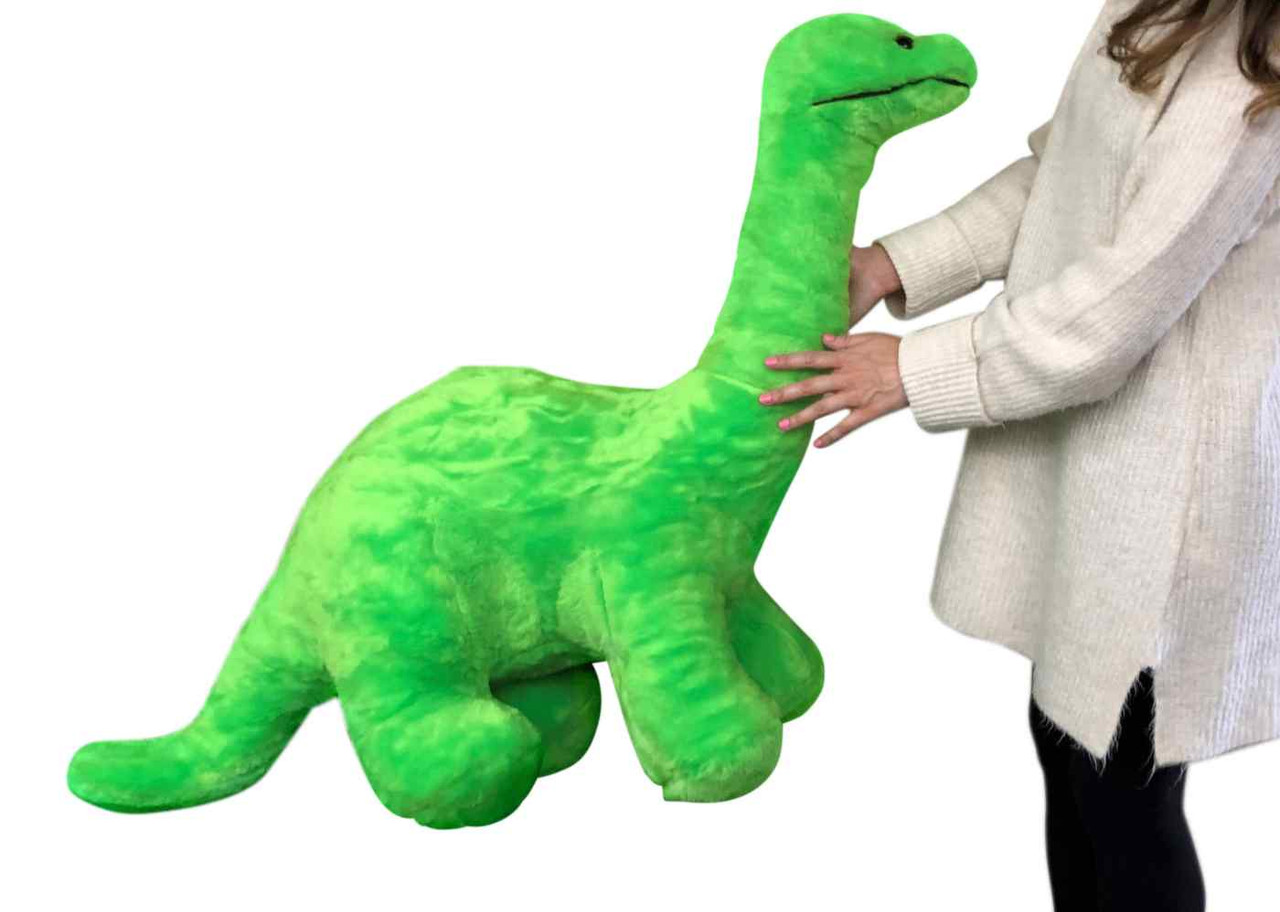 Giant green stuffed sale dinosaur