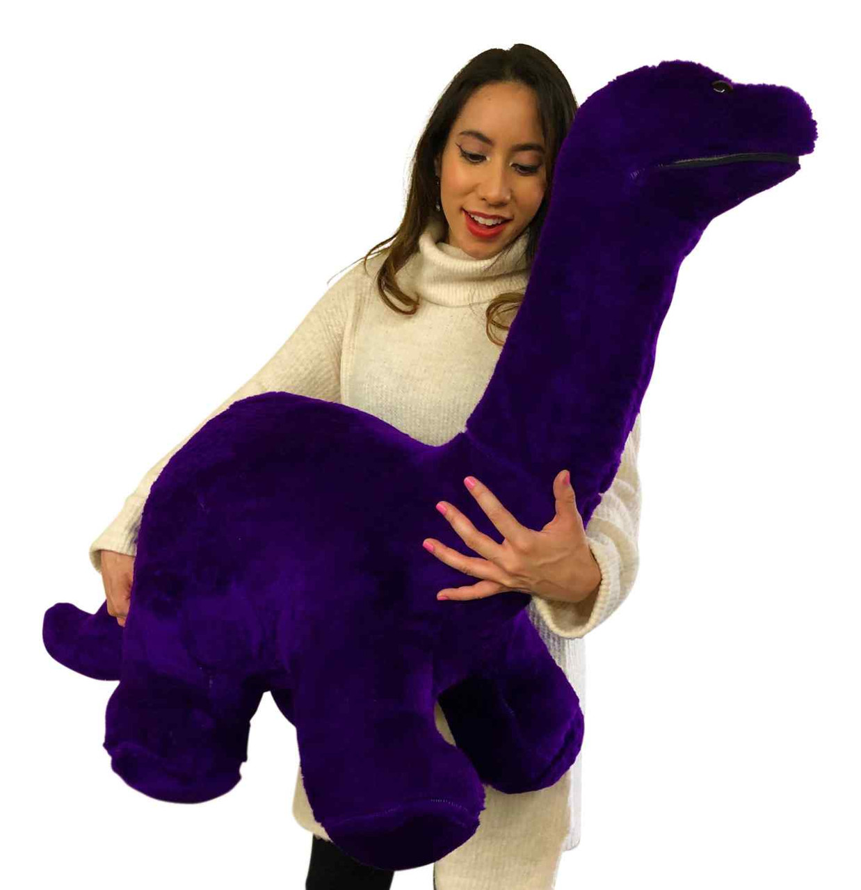 stuffed purple dinosaur