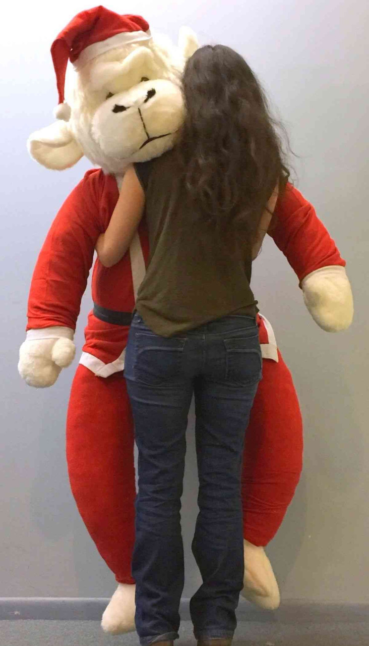 Luxury 6-Foot Christmas Gorilla Plush - Giant White Gorilla with