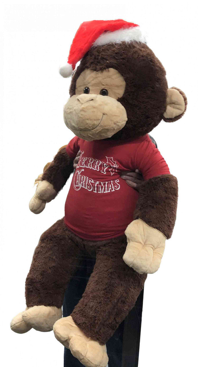 Big Plush Singe en peluche géant – Grand animal en peluche extra doux de  1,2 m – 122 cm – Animaux gigantesques de taille énorme – Singes