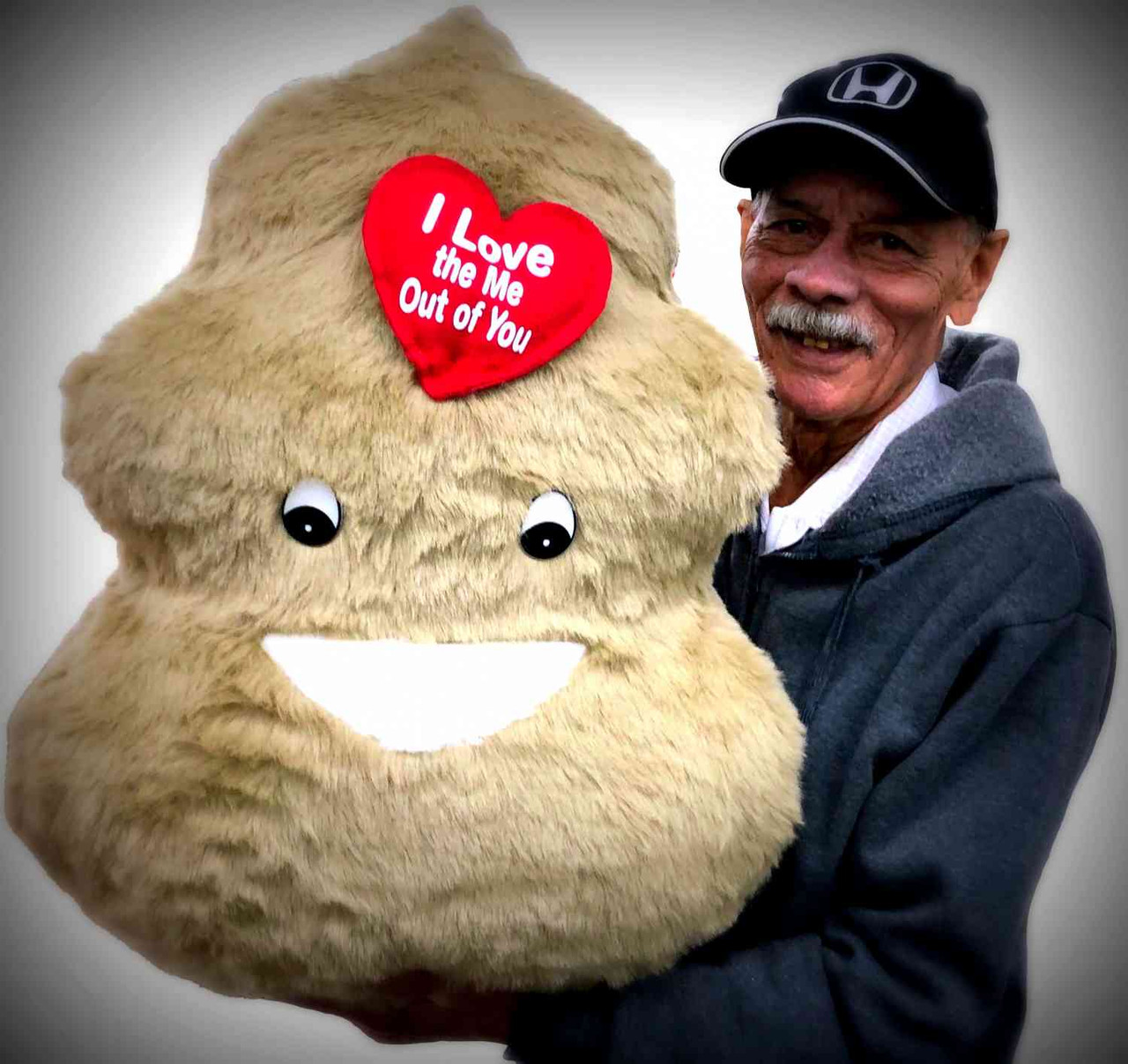 Emoji di peluche gigante con cacca per San Valentino - Il cuore dice I  Love the Me Out of You - 28 pollici pesa 10 libbre Morbido enorme numero  due Prodotto negli