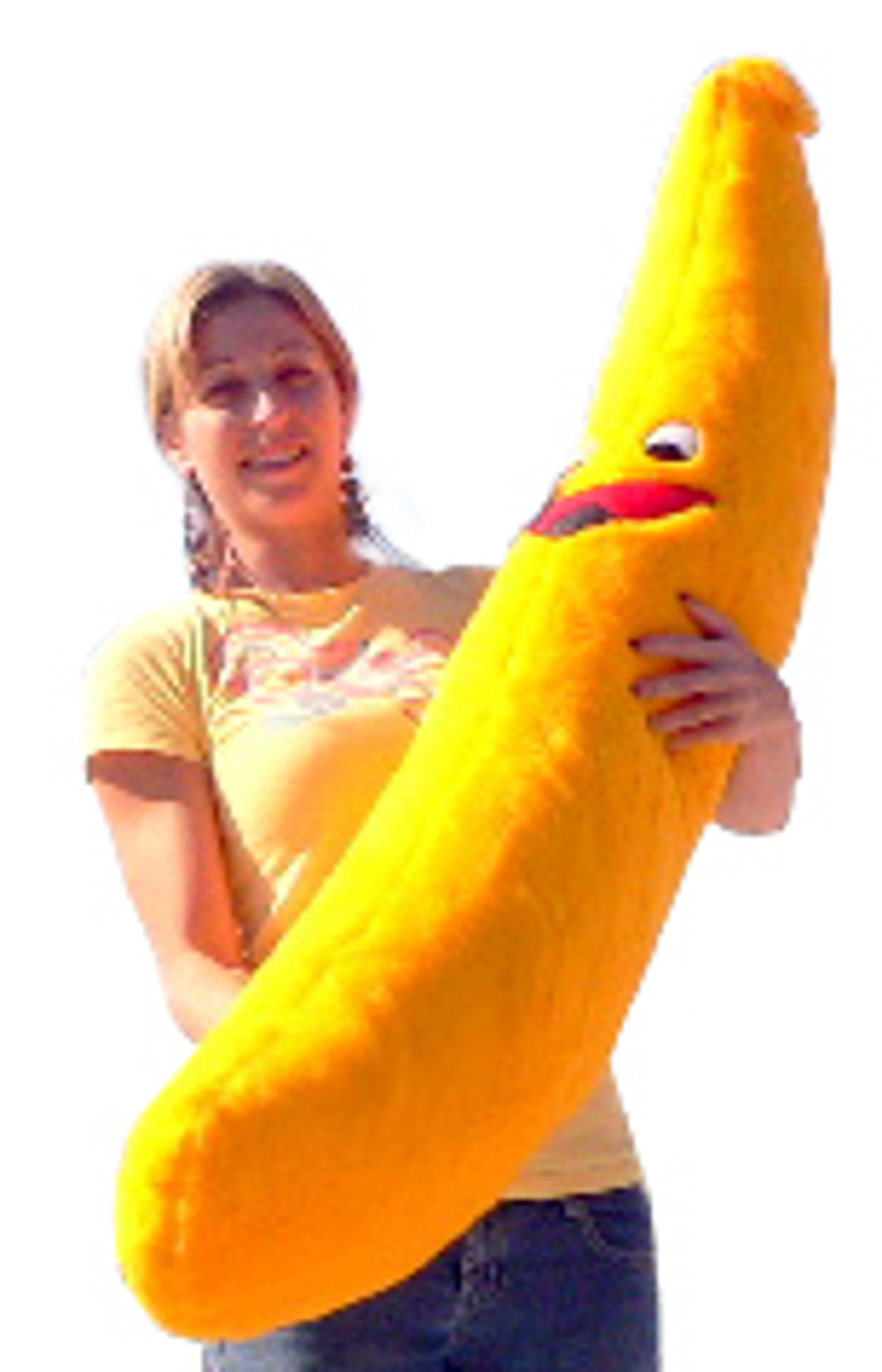 American Made Giant Stuffed Banana 5 Feet Tall Big Plush Fruit Soft Plush Fun Big Plush