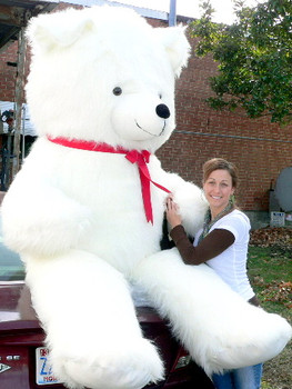 American Made 8 Foot Giant Teddy Bear 96 Inch Soft White Teddybear Made in USA